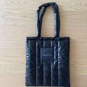 New Addiction Tokyo Black Quilted Tote Bag Limited Edition